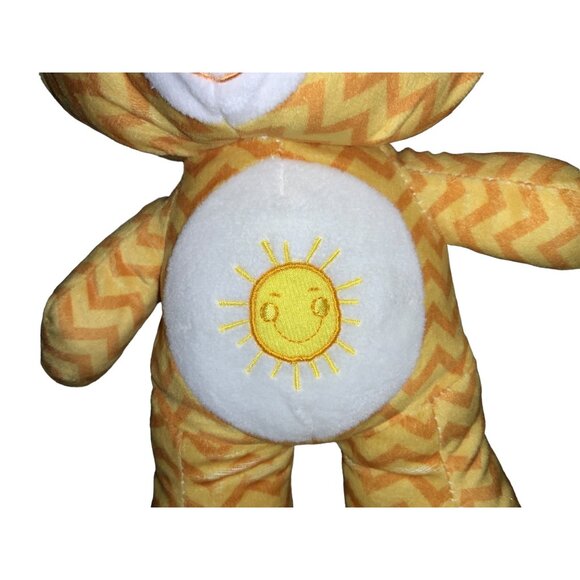 Care Bears Funshine Sunshine Plush Teddy  Bear 13 inch Yellow Zig Zag Pattern - Picture 2 of 13